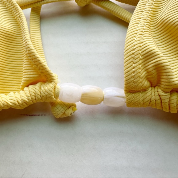 Wilo New Beaded 2 Piece Triangular Bikini in Butter Yellow NWT - Picture 3 of 16